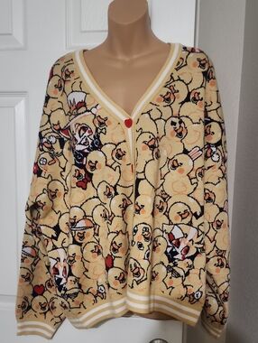 Hazbin Hotel Lucifer Duck Cardigan Hot Topic Exclusive Size 1